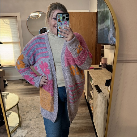 Sincerely Jules Multicolored Knit Floral Cardigan - Picture 3 of 5